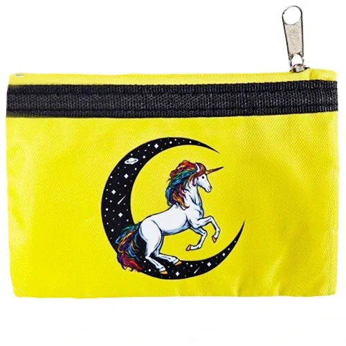 Holčičí peněženka Vesmírný unicorn žlutá 7x11 cm