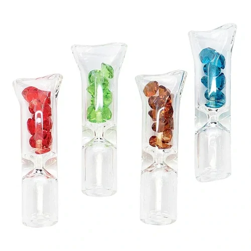 Skleněnka čirá z tvrdého skla s dekorací 5 cm