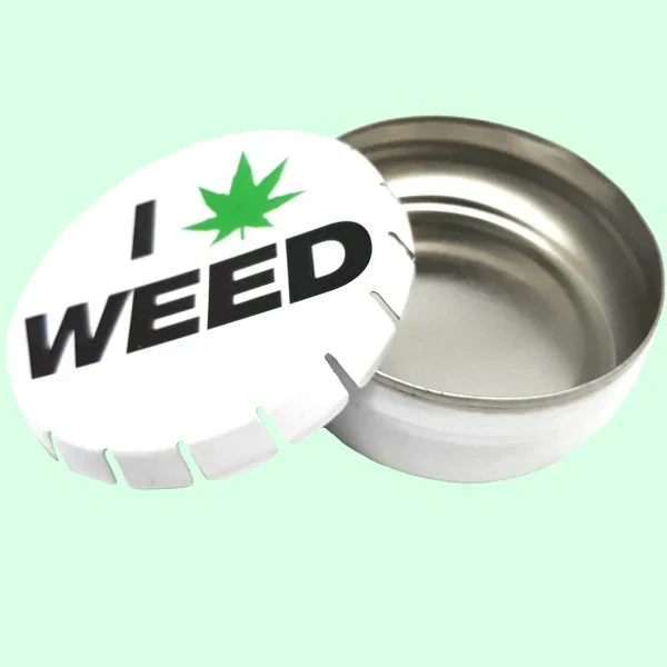 Click clack krabička plechová I love weed ø 55 mm