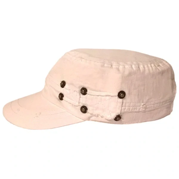 Vojenská kšiltovka Jerry unisex béžová bavlněná