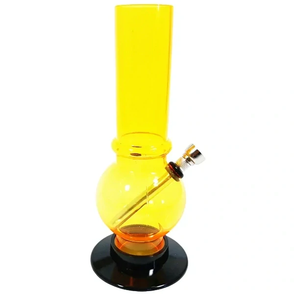 Akrylátový bong žlutý s kovovým kotlíkem a sítkem 20 cm