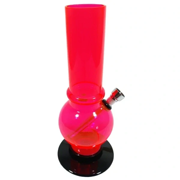 Akrylátový bong růžový s kovovým kotlíkem 20 cm