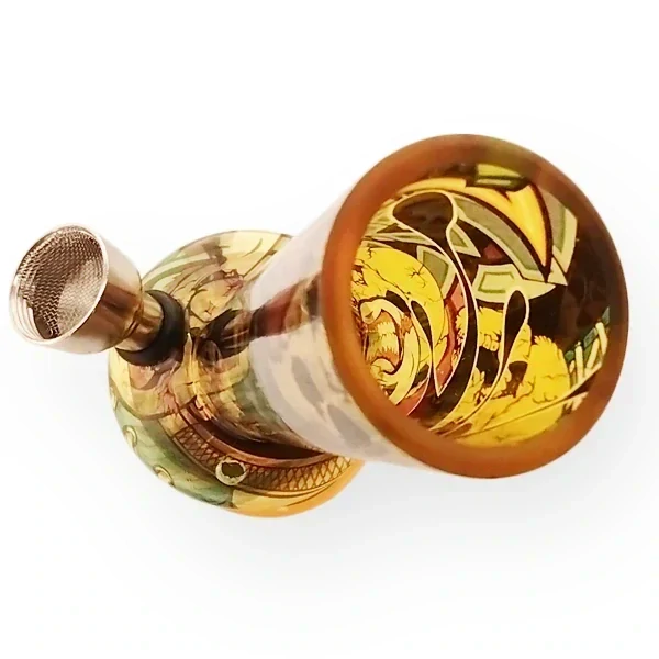 Akrylátový bong Lehké graffiti s kovovým kotlíkem 15 cm