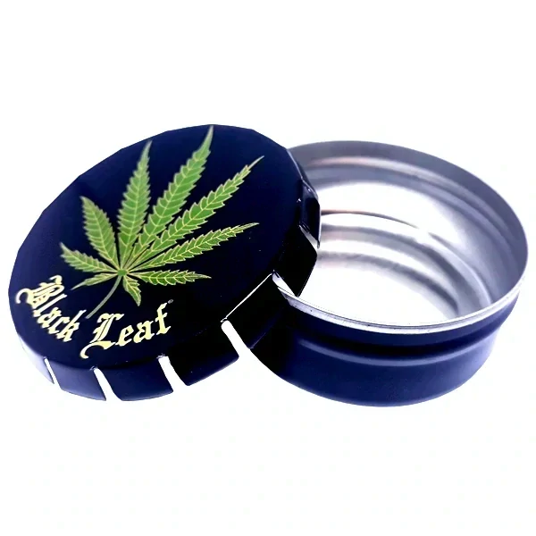 Click clack krabička plechová Černý list ø 55 mm