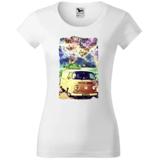 Hippie tričko dámské s potiskem Route66 bavlněné