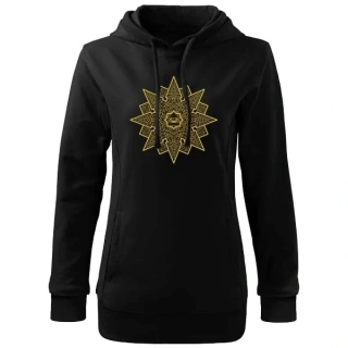 Mikina s mandalou Efekt dámská černá s kapucí