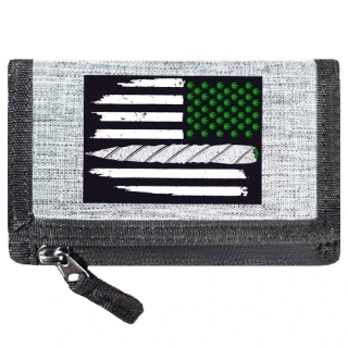 Dárek pro huliče peněženka tráva s řetízkem a karabinou