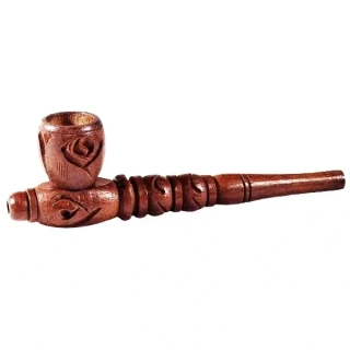 Dřevěná fajfka Šamanka vyřezávaná karamelová 15 cm