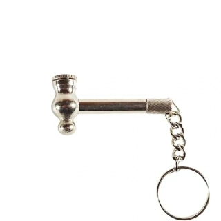 Kovová fajfka kapesní s řetízkem a zátkou 6 cm