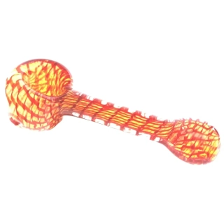 Skleněná fajfka pyrexová pomerančová 3D síťovina 9 cm