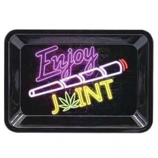 Balící tácek na marihuanu plechový Enjoy Joint 18x12,5 cm