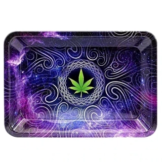 Balící tácek na marihuanu plechový Zhulka 18x12,5 cm