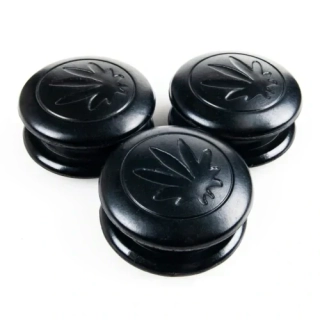 Akrylátová drtička černá s listem trávy ø 55 mm