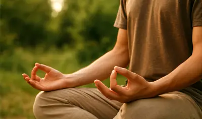 Meditační pozice Gyan mudra 