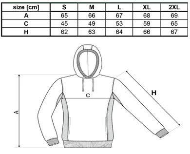 Rozměry mikiny dámské se sovou