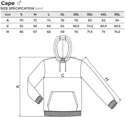 Rozměry mikiny s trávou Ufo